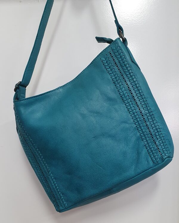 6636 turquoise jpg Vintage X body Leather bag - Turquoise
