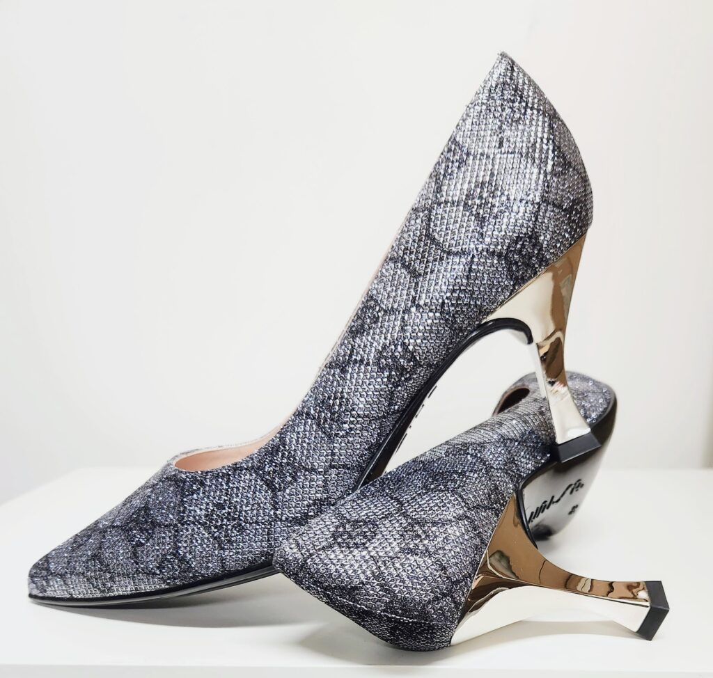 Sariah Women Slingback Heels in Grey Snake Print, (Size 8) | WalkOn | TIJN